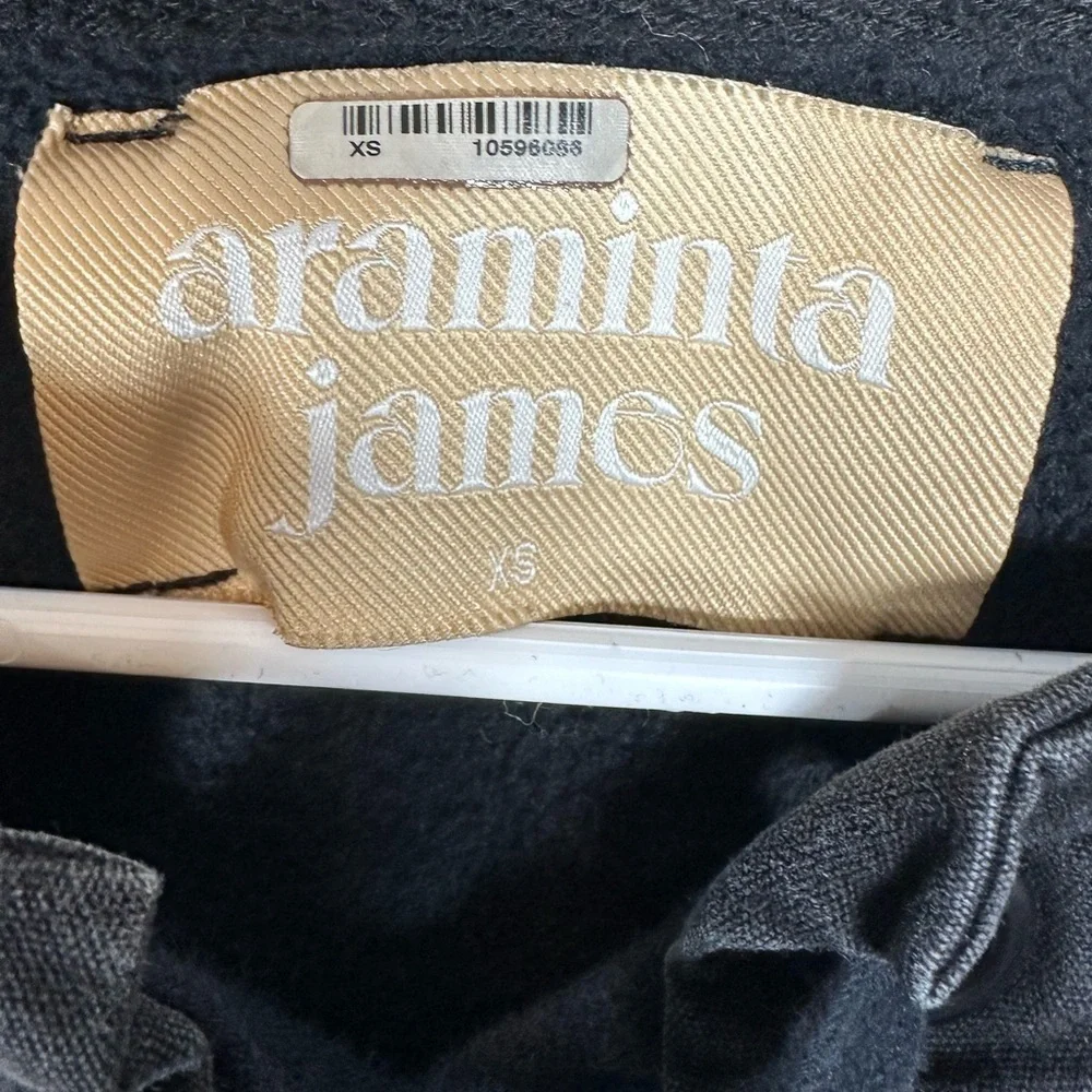 Araminta James Black Lace-Up Sweatshirt, thick, size XS oversized Anthropologie